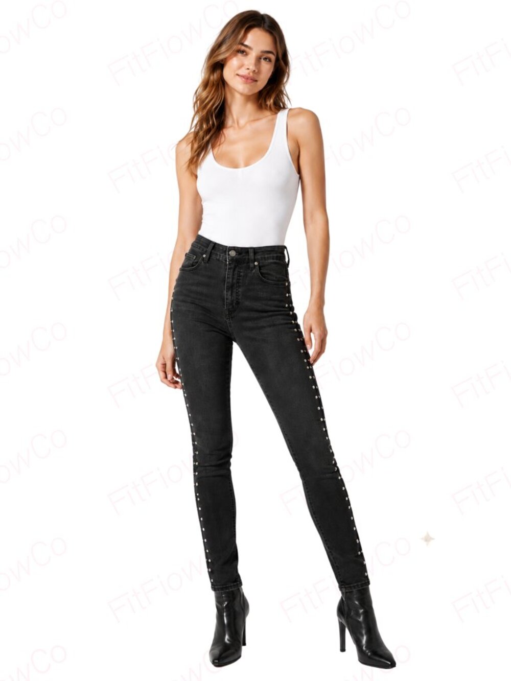 Levi’s Mile High Super Skinny Black Studded Side Jeans Women 27